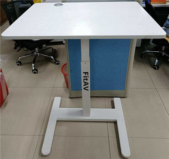 Mobile Desk Workstation with Wheels, Mobile Laptop Standing Desk Adjustable Height, Portable Rolling Computer Desk Cart for Home Office Classroom White