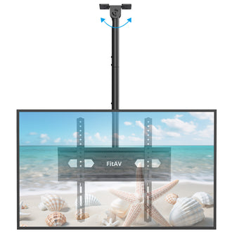 Ceiling TV Mount for 26-70 inch TVs, 360° Swivel Full Motion Ceiling Mount TV Bracket, Height Adjustable, Tilt TVs Ceilings Mounts, Supports up to 110 Lbs, Max VESA 400x400mm