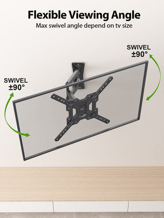 Full Motion TV Mount, Swivel Articulating Tilt TV Wall Mount for 26-65 Inch TV Wall Mount Bracket with VESA 400x400mm Up to 77lbs